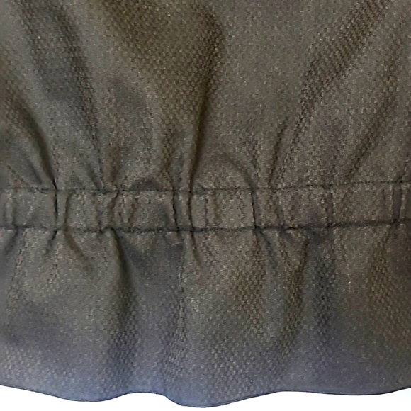 Vest black Gray silver Enameled buttons elastic waist tailored fit pockets EUC - Picture 5 of 8